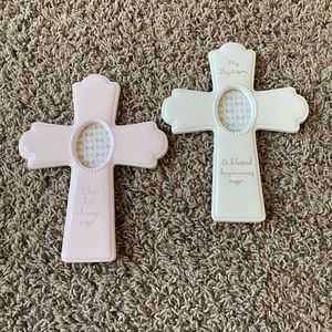 2- baptism picture frames- new